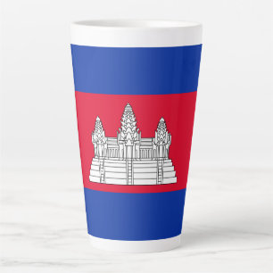 Tasse Latte Drapeau du Cambodge patriotique