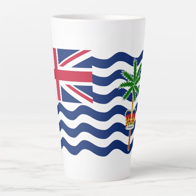 Tasse Latte Drapeau du Territoire britannique de l'océan Indie (Devant)