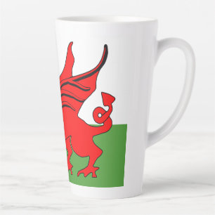 Tasse Latte Drapeau gallois du dragon rouge
