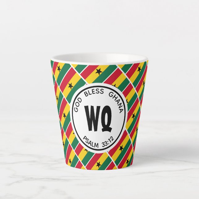 Tasse Latte DRAPEAU GHANA Patriotique personnalisable (Devant)