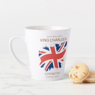 Tasse Latte Drapeau King Charles III Union Jack
