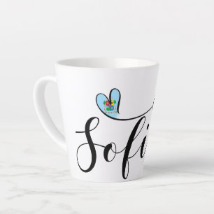 Tasse Latte Drapeau Sofia, Je Coeur Sofia, Bulgarie