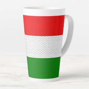 Tasse Latte Drapeau stylisé de Hongrie