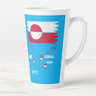 Tasse Latte Drapeau vintage de Nuuk au Groenland 