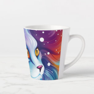 Tasse Latte Dream Cat monde Abstrait des couleurs