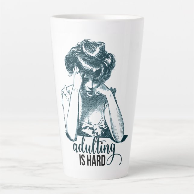 Tasse Latte Drôle Adulte est hard Gibson Girl (Devant)