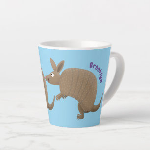 Tasse Latte Drôle armadillo joyeux dessin animé