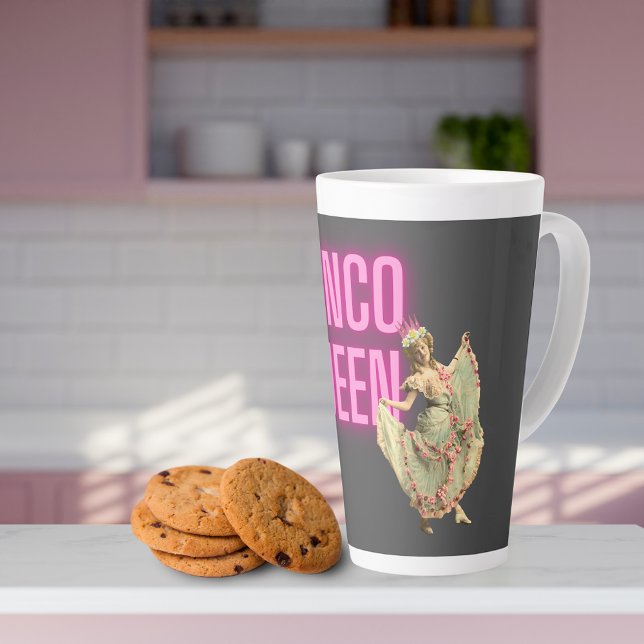 Tasse Latte Drôle Bunco Queen Vintage (Créateur téléchargé)