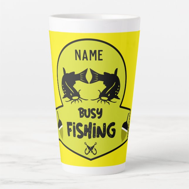 Tasse Latte Drôle cadeaux de pêche originaux (Devant)