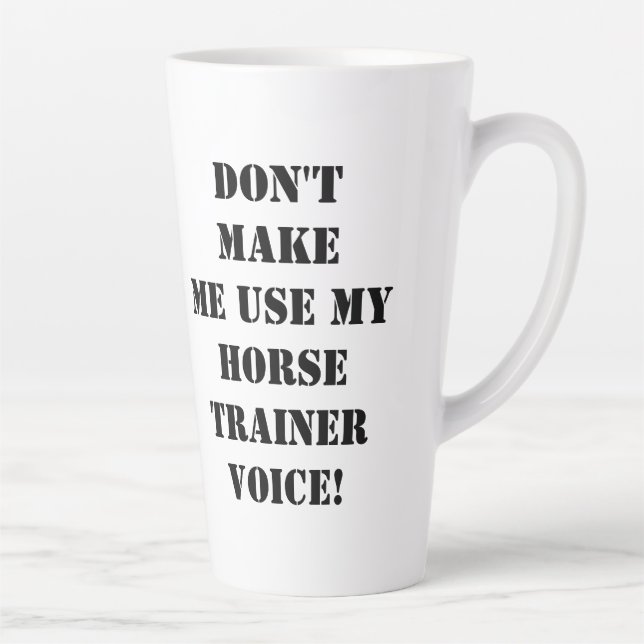 Tasse Latte Drôle cheval équestre dresseur nom de la personnal (Droite)