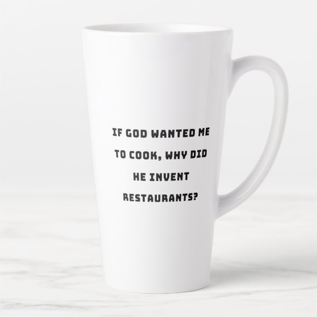 Tasse Latte Drôle Citation de femme de ménage, je déteste Cuis (Droite)