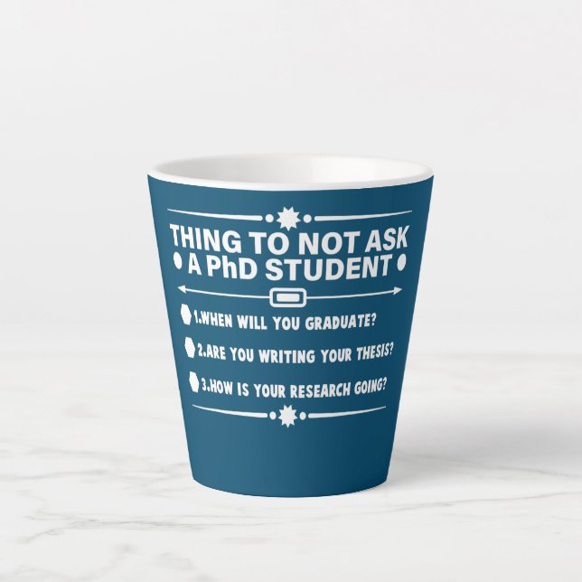 Tasse Latte Drôle Doctorat Doctorat Dissertation Doctorat Dipl (Devant)