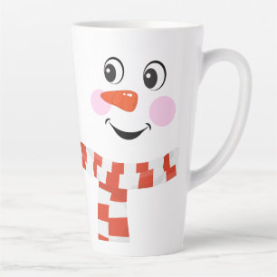 Tasse Latte Drôle Happy Face Snowman Écart d'hiver Hot Coca