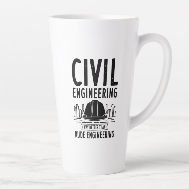 Tasse Latte Drôle Ingénieur Gag de génie civil diplômé (Droite)