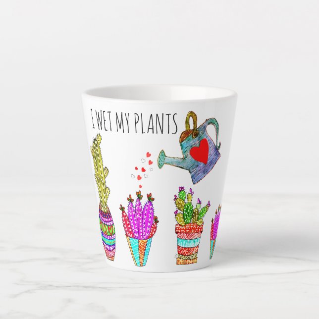 Tasse Latte Drôle J'Ai Vu Mes Cactus Plante (Devant)