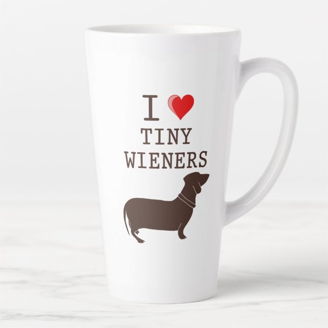 Tasse Latte Drôle J'Aime Les Petits Wieners Daschund Devis Chi (Droite)