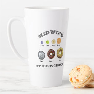 Tasse Latte Drôle Midwoman "At Your Cervix" mesure cm
