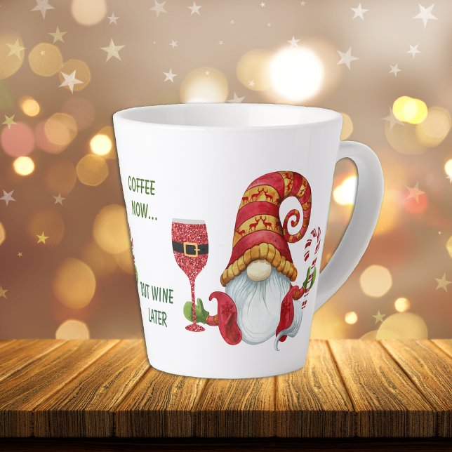 Tasse Latte Drôle Père Noël Party Gnome (Créateur téléchargé)
