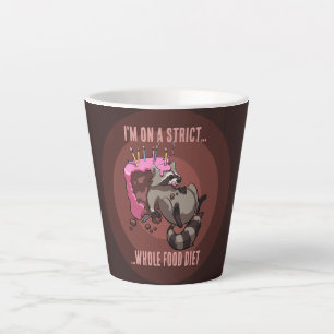 Tasse Latte Drôle Raccoon Strict Régime alimentaire complet Ca