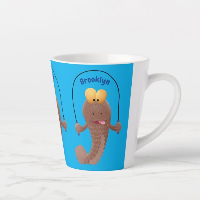 Tasse Latte Drôle sauter boudskipper poisson dessin animé (Droite)
