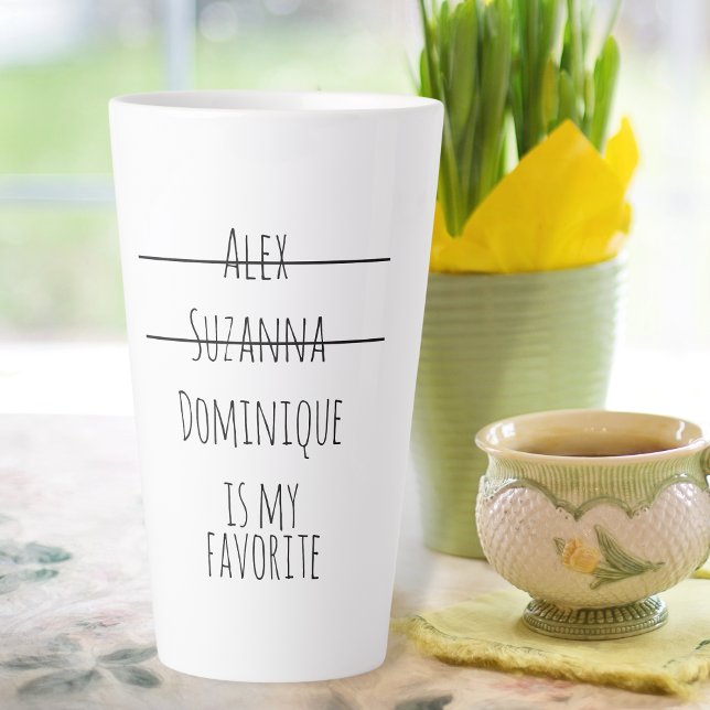 Tasse Latte Drôle Simple Favorite Noms d'enfants Fête de la Mè (Créateur téléchargé)