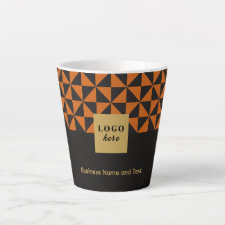 Tasse Latte Duo artisanal noir et orange - Logo professionnel
