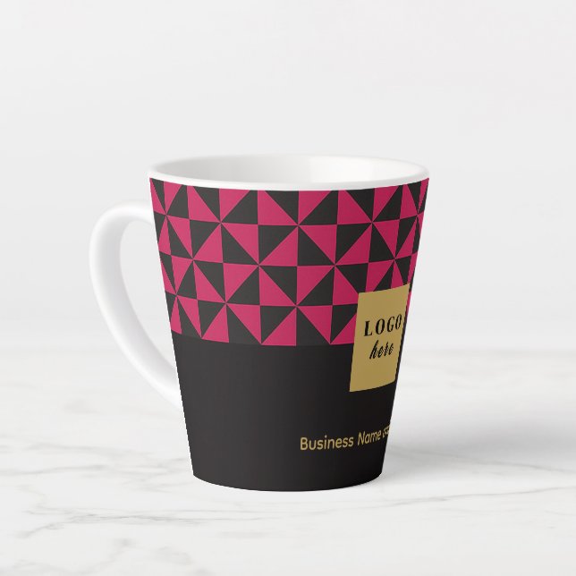 Tasse Latte Duo artisanat noir et rose - Logo d'entreprise Lat (Angle gauche)