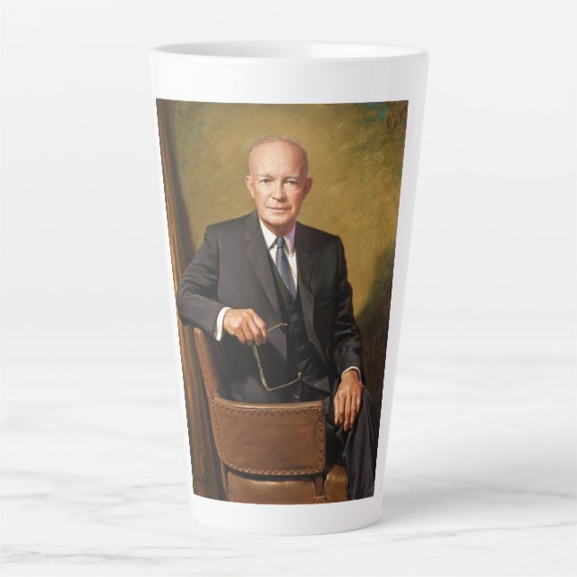 Tasse Latte Dwight Eisenhower Président Portrait de la Maison  (Devant)