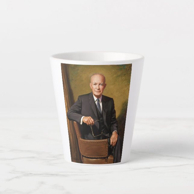 Tasse Latte Dwight Eisenhower Président Portrait de la Maison  (Devant)