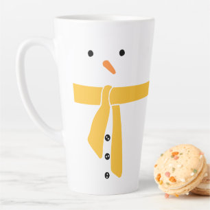 Tasse Latte Écharpe jaune minimaliste des neiges