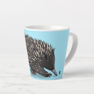 Tasse Latte Echidna mignonne avec dessin animé d'abeille