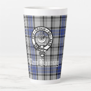 Tasse Latte Écosse Clan Hannay Crest Badge et Tartan Custom