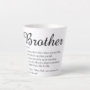 Tasse Latte Écriture élégante amusante et cool Définition du m