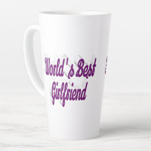 Tasse Latte Écriture violette de copine