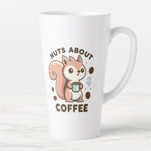 Tasse Latte Écureuil Mignon Fou de Café Drôle
