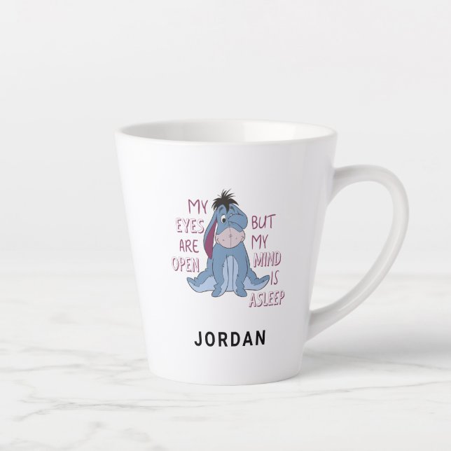 Tasse Latte Eeyore| Mon esprit est endormi Citation (Droite)