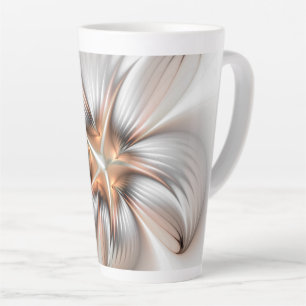 Tasse Latte Élégance florale Art Abstrait fractal moderne