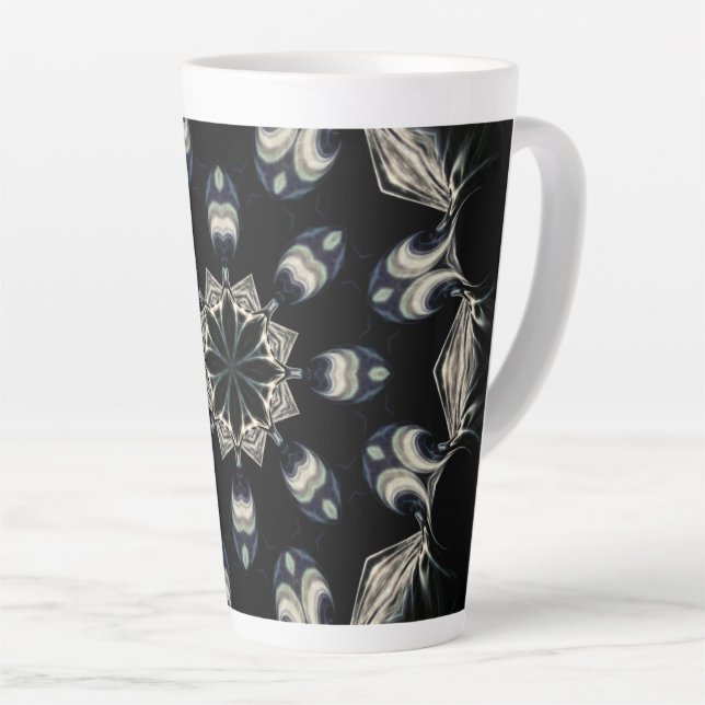 Tasse Latte Elégant Mandala (Angle droit)