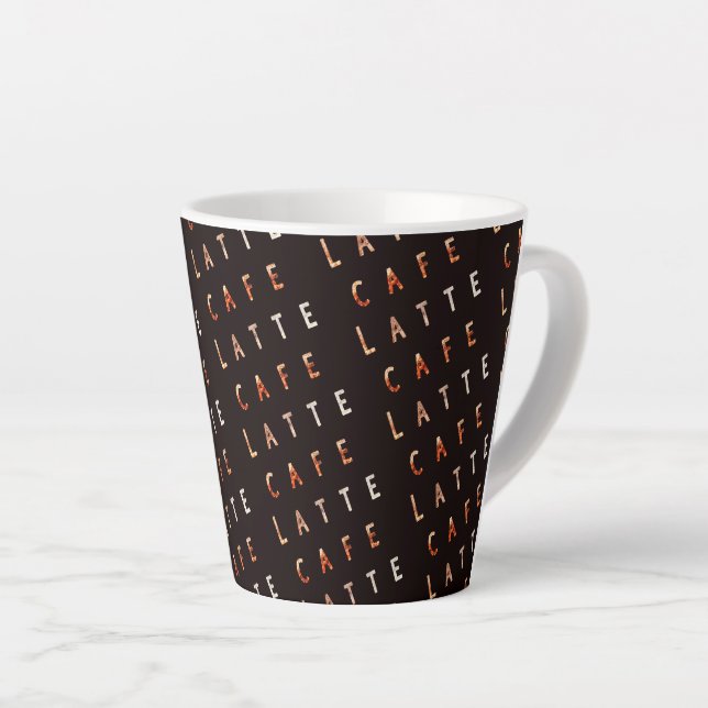 Tasse Latte Élégant minimaliste moderne Caffe Latte Typographi (Angle droit)