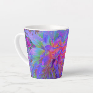 Tasse Latte Élégant Psychédélique Décoratif Dahlia Flower