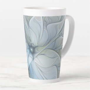 Tasse Latte Élégante beauté moderne abstraite art fractal fleu