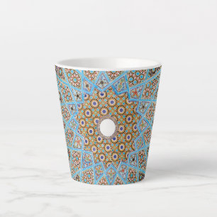 Tasse Latte Elégante décoration orientale bleu perse