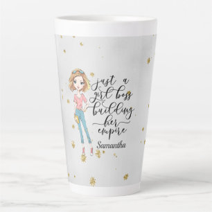 Tasse Latte Élégante et mignonne dame   Boss fille   Gris