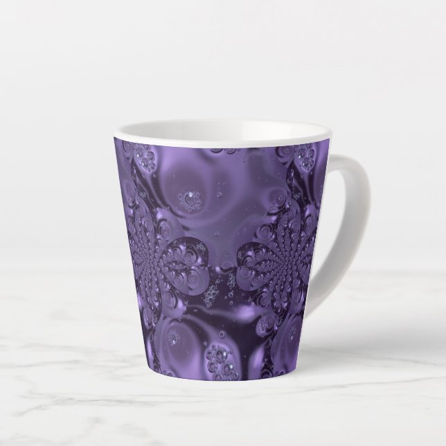 Tasse Latte Élégante étincelle Royale Purple Liquide (Angle droit)