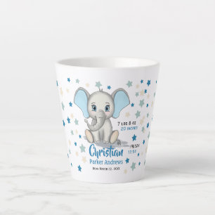 Tasse Latte Eléphant Bébé mignon avec oreilles bleues Boy S