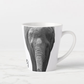 Tasse Latte Elephant Wildlife Art Nom personnalisé Animal