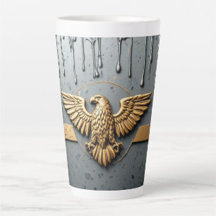 Tasse Latte Emblème d'aigle doré aux ailes déployées