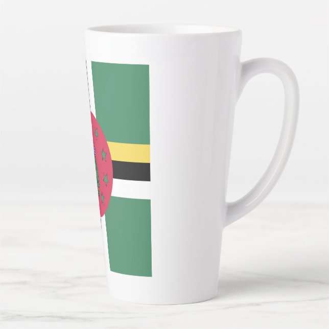 Tasse Latte Emblème du drapeau de la Dominique (Droite)