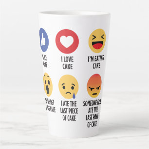 Tasse Latte Emojis au gâteau