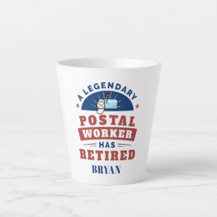 Tasse Latte Employé de poste retraité Mailman Gardien de retra